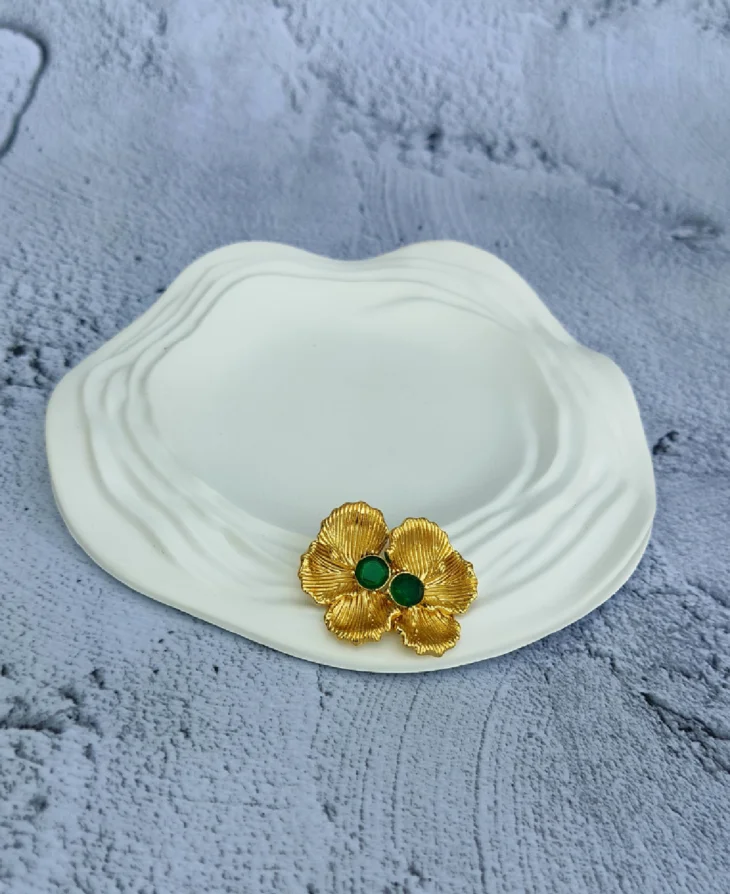 Emerald Bloom Earrings | 18K Gold Plated - Image 3