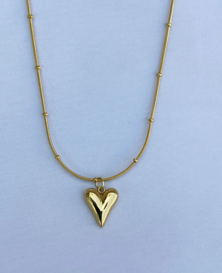 Amour Heart Necklace - Anti Tarnish & Gold Plated - Image 3