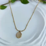 Golden Radiance Oval Pendant - Anti Tarnish & Gold Plated